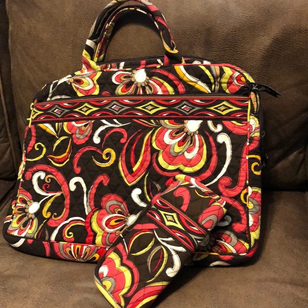 Vera Bradley Puccini Lap Top Bag & Glasses Case